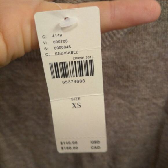 Anthropologie Turtleneck Oversized Sweater Dress Xsmall Cozy Tan NEW - Picture 5 of 5